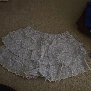 White Eyelet Ruffle Skirt